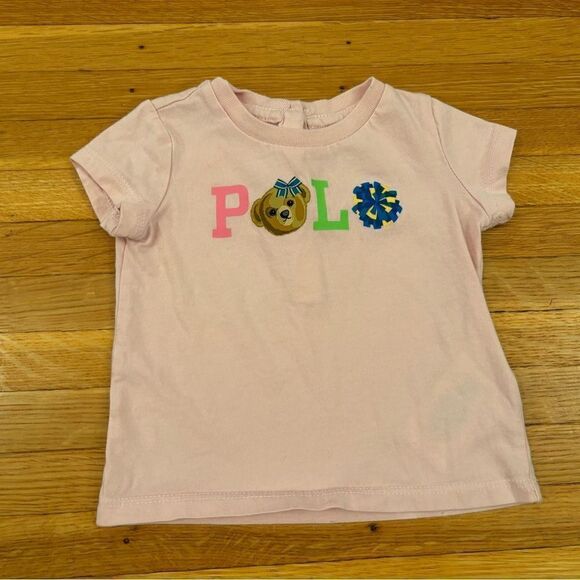 Ralph Lauren Polo Bear Cheer Cheerleading light pink short sleeve tee shirt - Picture 1 of 4